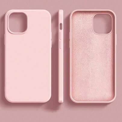 Ny rosa mobilskal i flytande silikon kompatibel med iPhone 18 Pro Max, Apple 16, 15, 14, 13, 12, 17 Pro Max, 17 Pro, 17, mjuk stötsäker enfärgad minim (Multi-size)