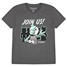 Popgear Piggy Zombie Join Us flickor t-shirt träkol mode, Träkol, 9-11 År