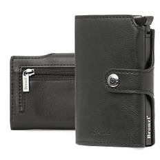 Bronzi® Geldbörse Herren | Geldbeutel Herren | Slim Wallet | Wallets for Men | Smart Wallet | RFID-Schutz mit Geldbörse | Geschenkbox - Italienische Marke (Schwarz)