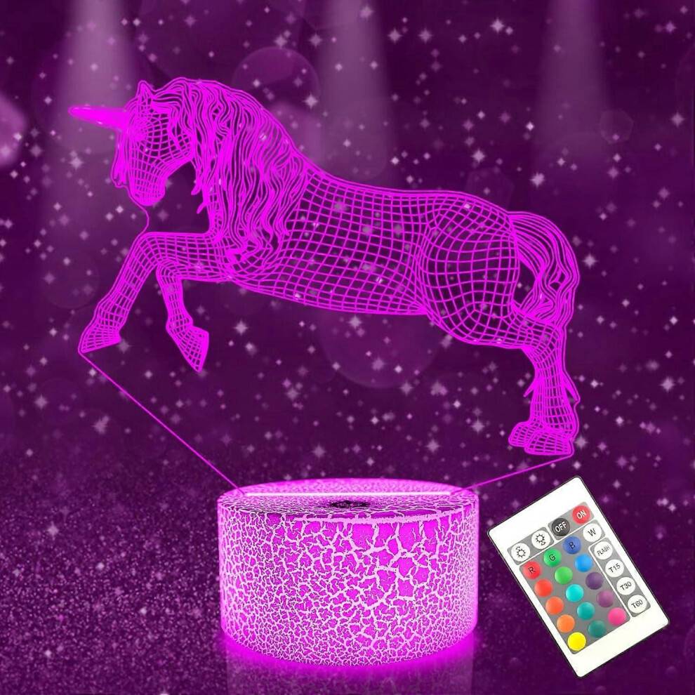 3D-hästnattlampa för barn, ridhästleksak, presenter till flickor, barn, hästälskare, nattduksbord