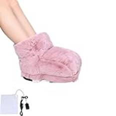 Cozyfoot Heated Slippers, Cozy Foot Heated Slippers, Winter Cover Feet Heating Pads for Bedroom, Cordless Electric Heated Foot Warmer Under Desk, Electric Foot Warmer Slippers(Pink,Japan)