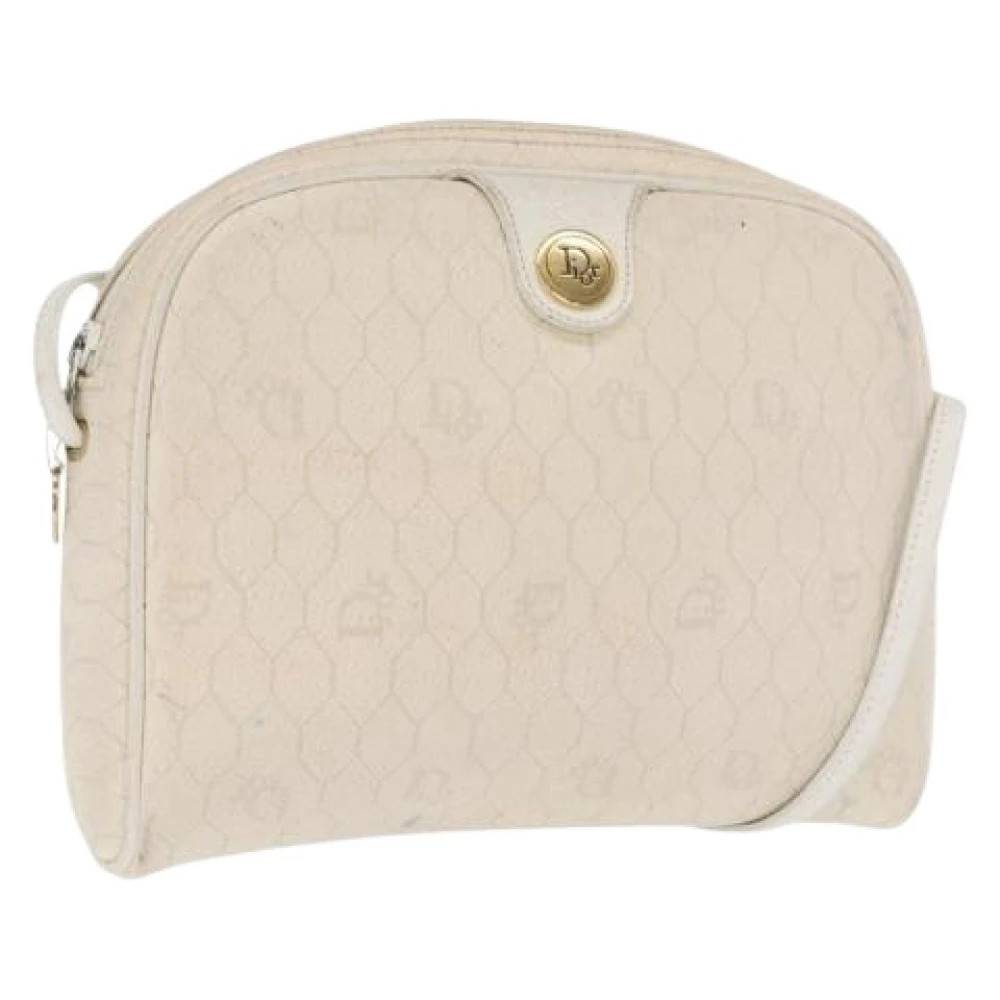 Dior Vintage Pre-owned Vintage Honeycomb Canvas Skuldertaske - Vintage - Dame - Hvid - ONE SIZE - Uld