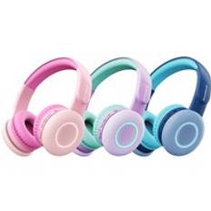 Kids Mini macaron Wireless Headset Microphone HeadphoneWireless Kids Headphones With LED Lights Accept OEM / ODM