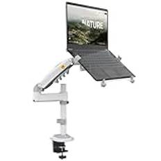 NB North Bayou Laptop Stand Stativ för bärbar dator för 10-17" bärbar surfplatta, full rörelsearm med VESA platta för 17-30" datorskärm, maximal belastning 9kg, VESA 75/100 H100-FP Vit