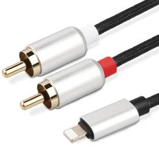 NÖRDIC Lightning (ej MFI) till RCA kabel 2m för ljud