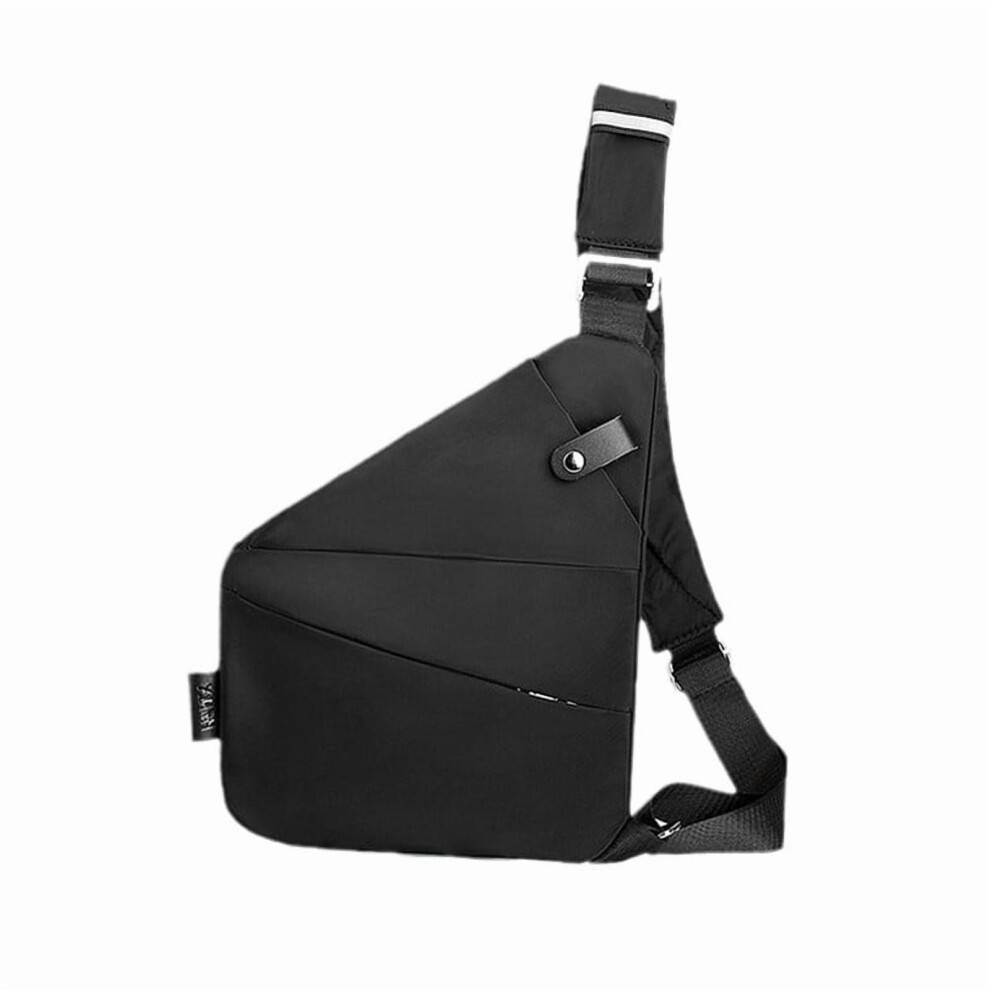 Herre tyverisikret Oxford-stof crossbody-taske, sort