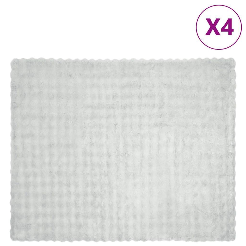 vidaXL Skridsikker tæppe / køkkenklud af kunstig kaninpels Olite 4 pcs