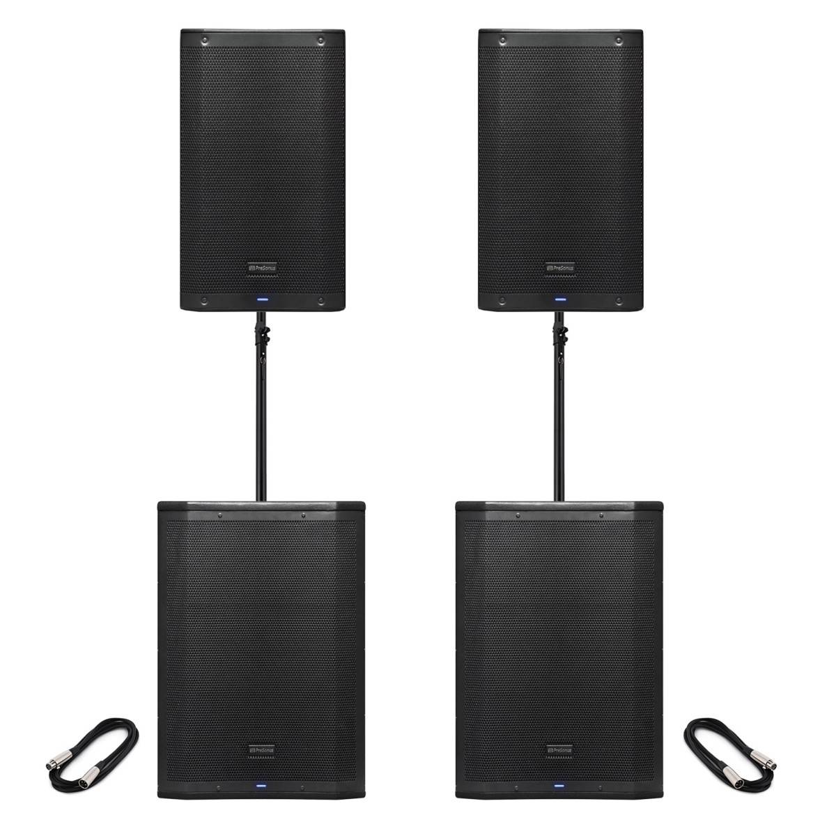PreSonus AIR10 and PreSonus AIR15S PA Speaker Bundle Pair
