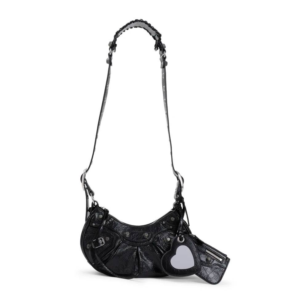 Balenciaga Sort XS Skuldertaske med Flettet Strop - Tasker - Dame - Sort - ONE SIZE - Uld