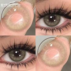1Par Nya färgkontaktlinser för ögon Brun ögonmakeup Kontakt Högkvalitativa blå linser Grå ögonkontakt Mode gröna ögonlinser för bröllop Alla hjärtans