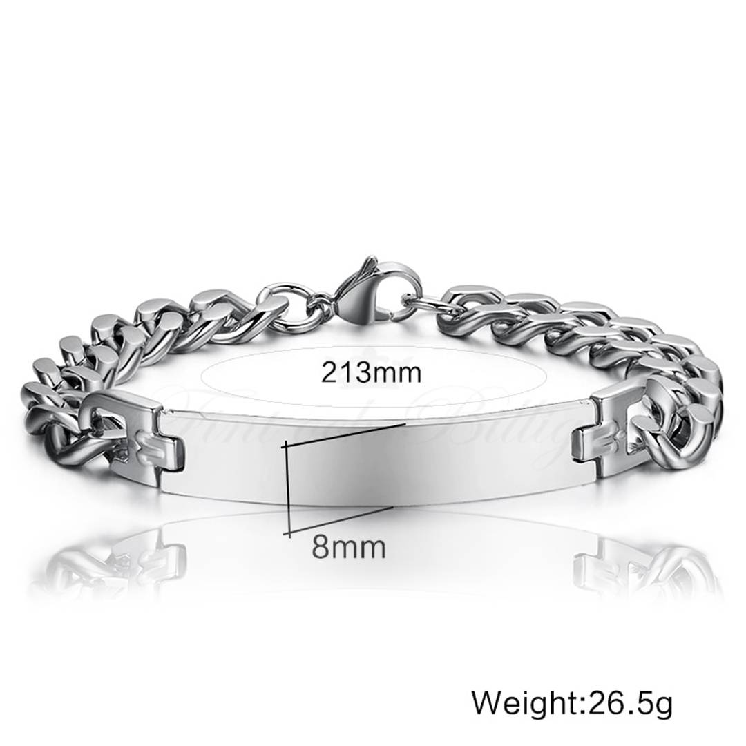 Armband Pansar Link Tag - ID-Armband 8mm*210mm 316L