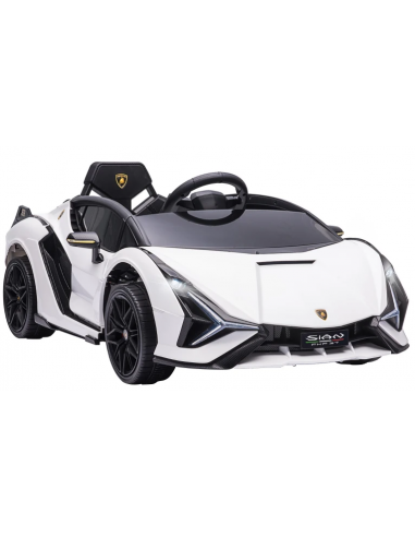 Elektrisk Lamborghini til børn 12V i metal og kunststof H40 x L108 x B62 cm - Hvid