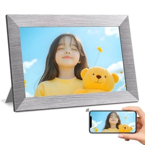 BWJBSW WiFi Digital Photo Frame, 10.1-inch, 32GB Internal Storage, 1280x800 Resolution, Touchscreen, Digital Album, 64GB SD Card/Type-C/USB Memory Exp