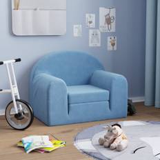 vidaXL Bäddsoffa för barn blå mjuk plysch