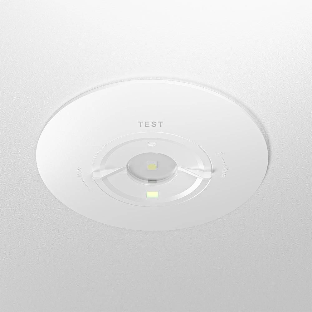 HOFTRONIC™ - Parvos - LED-Notbeleuchtung Einbaustrahler - Weiß- 1,6 Watt 330 Lumen - Wand/Decke - Prüftaste - Austauschbare Linse - 6500K Tageslichtweißes Licht