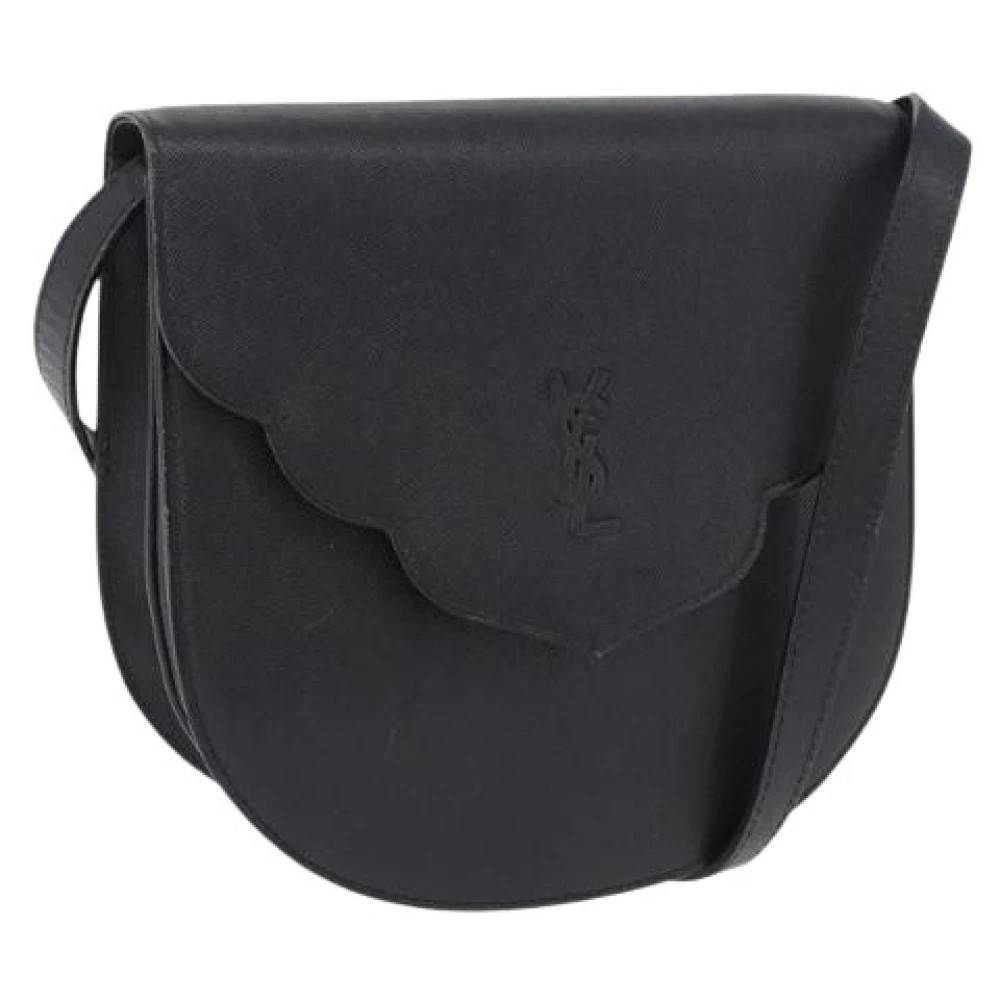 Saint Laurent Vintage Pre-owned Skuldertaske i læder - Vintage - Dame - Sort - ONE SIZE - Uld