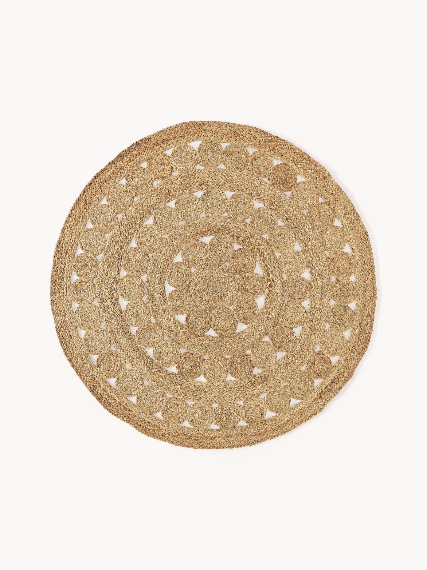 Rundt jute tæppe Shyam, håndlavet Ø150 cm.