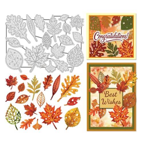 UNICRAFTALE stansformar av metall höstblad stansade präglingsmallar hållbara stansformar för korttillverkning pappershantverk bildram dekor gör-det-själv scrapbooking 18 x 13 cm