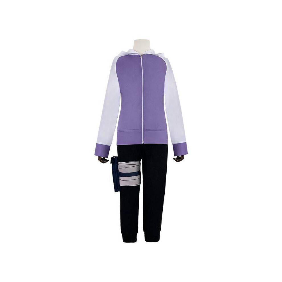 (single coat, S) Naruto Hinata Hyuga Cosplay Costume for Women Anime Halloween Role Play Outfit Set
