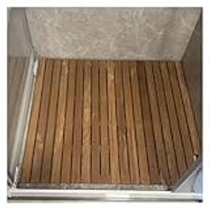 Stor teak trä skiffer duschgolvmatta halkfri badmatta för inomhus utomhus duschar trä äldre/vuxen plattform 21 80 cm perfekt för badkar/släpvagn/lägenhet