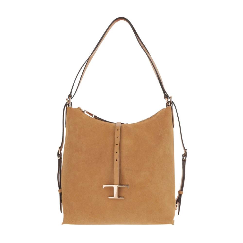 Tod's Skindtaske med skulderrem T-flap spænde - Tasker - Dame - Brun - ONE SIZE - Uld