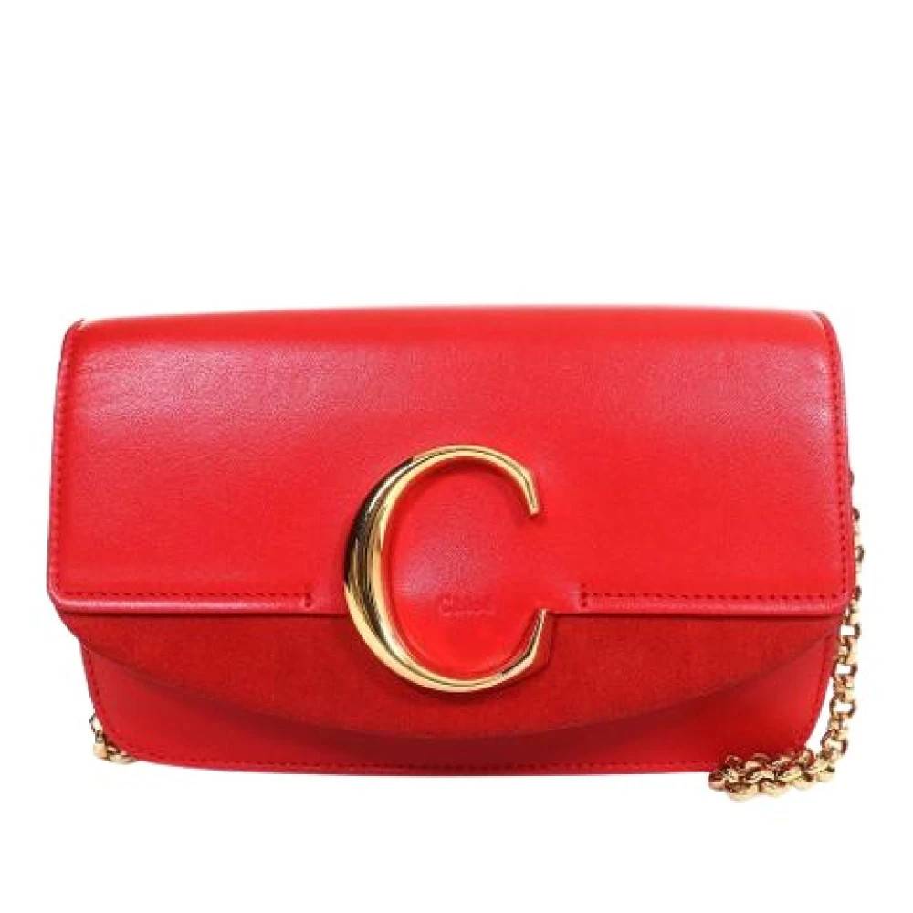 Chloé Pre-owned Pre-owned Skuldertaske - Vintage - Dame - Rød - ONE SIZE - Uld