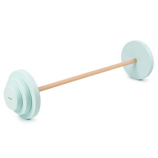 Woobiboo Kids Barbell - Wood + Mint