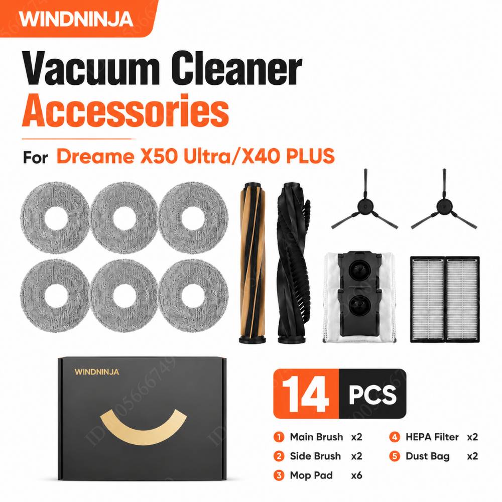 Dreame X50 Ultra Complete Accessories Dual Roller Brush Side Brush Filter Mop Dust Bag for L50 L40s L60 Ultra PE Replace Parts
