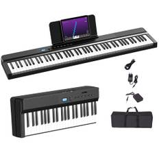 OYAYO Verbesserte Faltbares Klavier 88 Tasten, Halbgewichtete Tastatur in voller Größe Unterstützt MIDI, Tragbares Folding piano Keyboard Bluetooth mit Sustain-Pedal und Klaviertasche, Notenständer