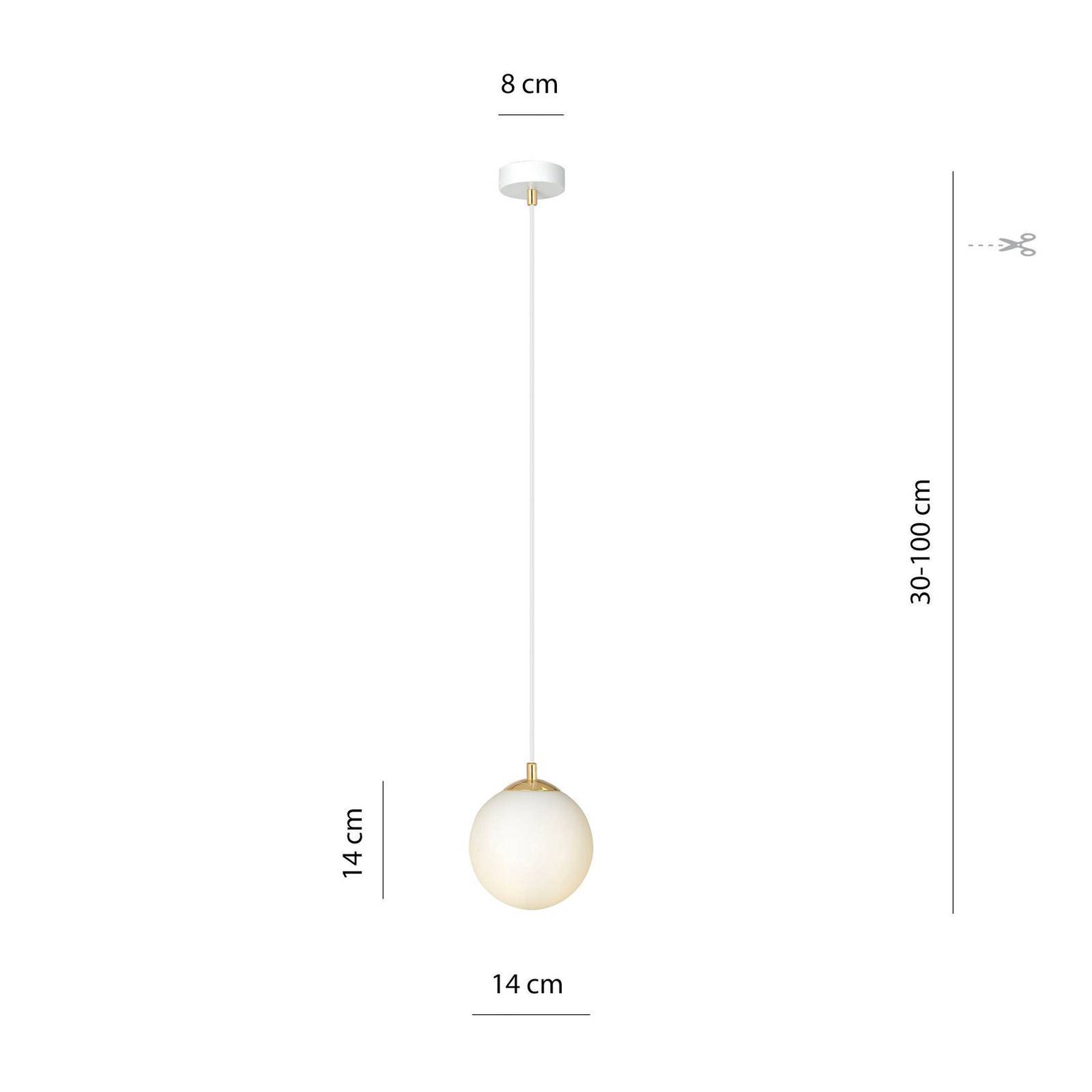 Glas pendellampa Royal EMIBIG LIGHTING, dimbar, Vitt / opal, Vardagsrum / matsal, Modern, Pendellampa
