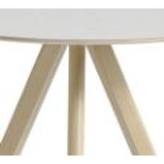 HAY CPH 20 Round Table Ø: 90 cm - Lacquered Solid Oak/Off White Linoleum