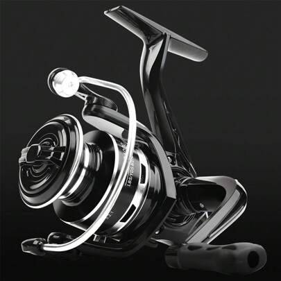 22 lbs max drag, 5.2:1 utväxling, 1000-7000-serien med metallhandtag och spole i aluminiumlegering, lämplig för spinningrullar för sötvatten och saltv - Svart (1000 Series,2000 Series,3000 Series,4000 Series,5000 Series,6000 Series,7000 Series)