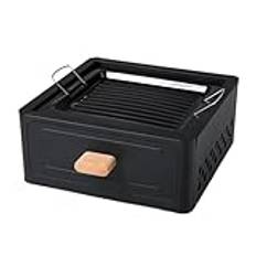 Kolgrill, inomhusgrill, bordsgrill kolgrill, mini kolgrill campingspis, spis for inomhus utomhus picknick BBQ Party Camping Camping Grill spis (svart)(Black)