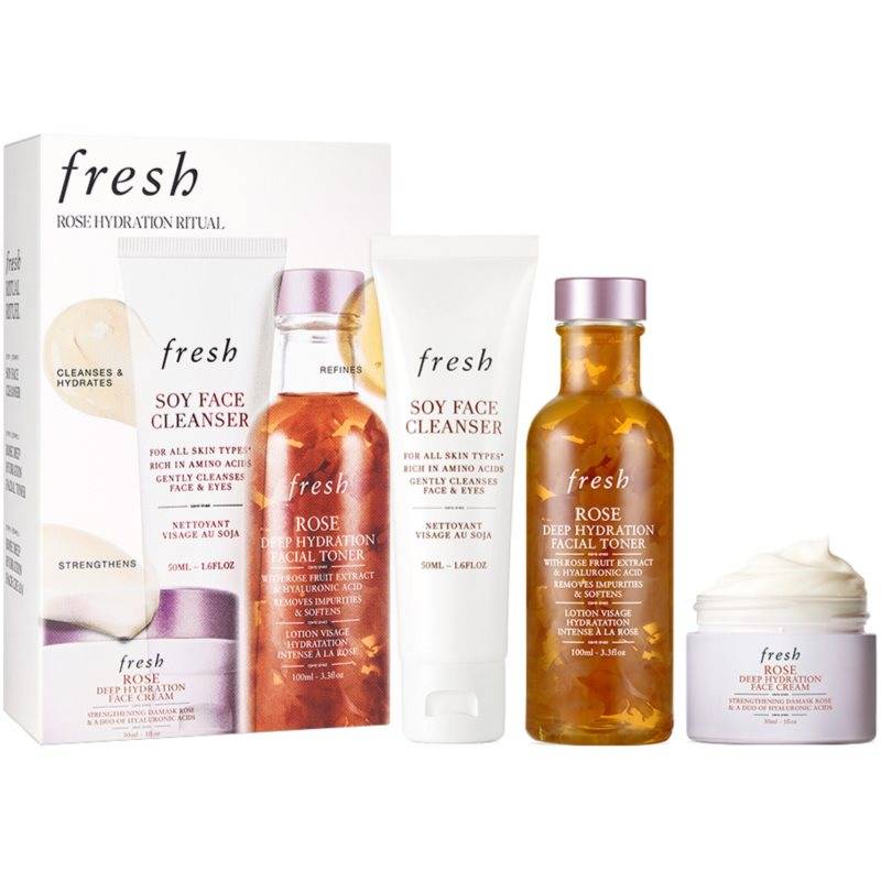 fresh Rose Hydration Ritual Set med hudvård