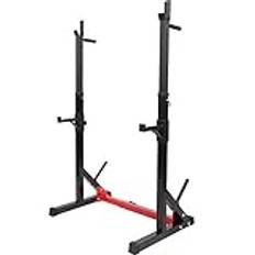 Adjustable Barbell Stand Multifunction Pull Up Bar Squat Rack,Squat Weight Lifting Bench Rack with Dip Bar Home Gym Fitness Stands Piece of Equipment, Max Load 300kg