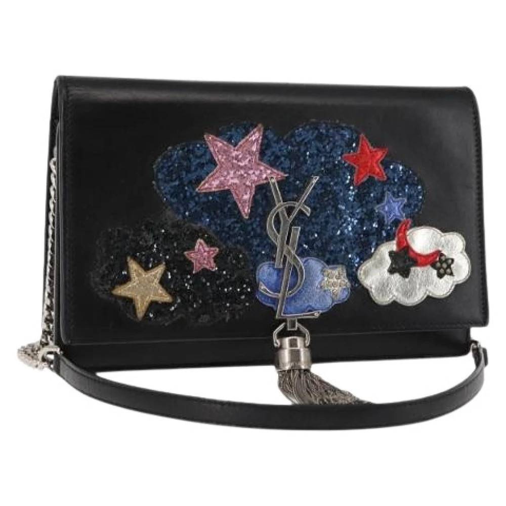 Saint Laurent Vintage Pre-owned Læder Skuldertaske - Vintage - Dame - Sort - ONE SIZE - Uld