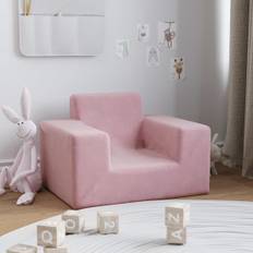 VidaXl Barnsoffa Rosa Mjuk Plysch - Rak