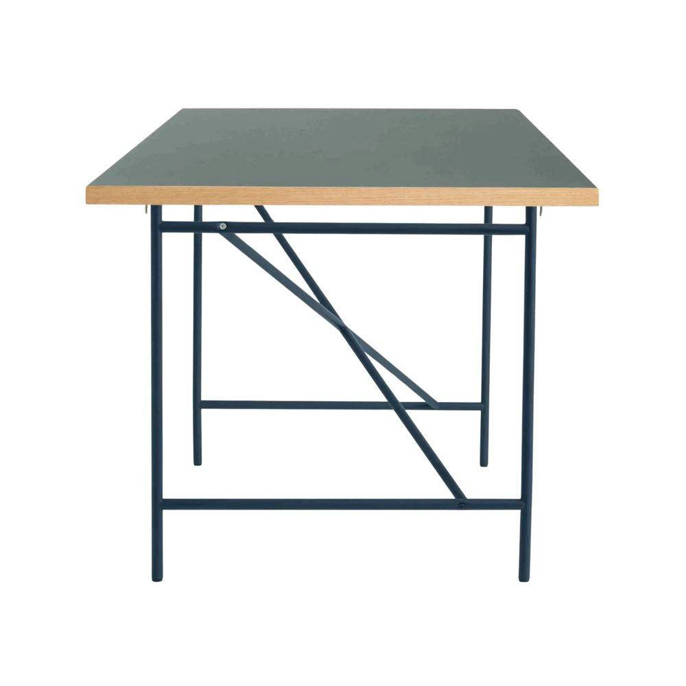 PLEASE WAIT to be SEATED EIERMANN1 Desk Skrivbord (160x80 cm) Dark Grey Linoleum & Navy Blue