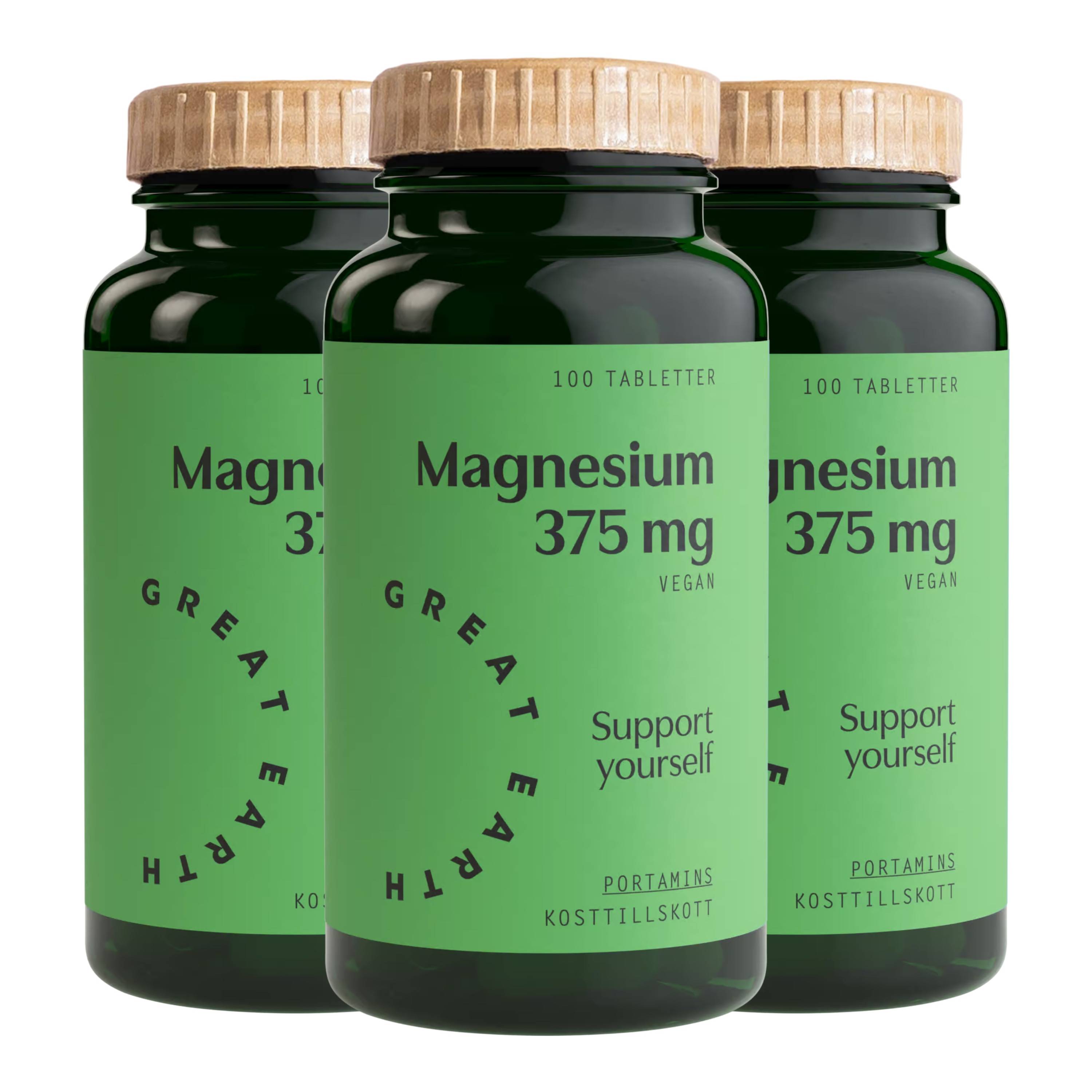 Great Earth Magnesium 375mg Ekonomipack 3x100t