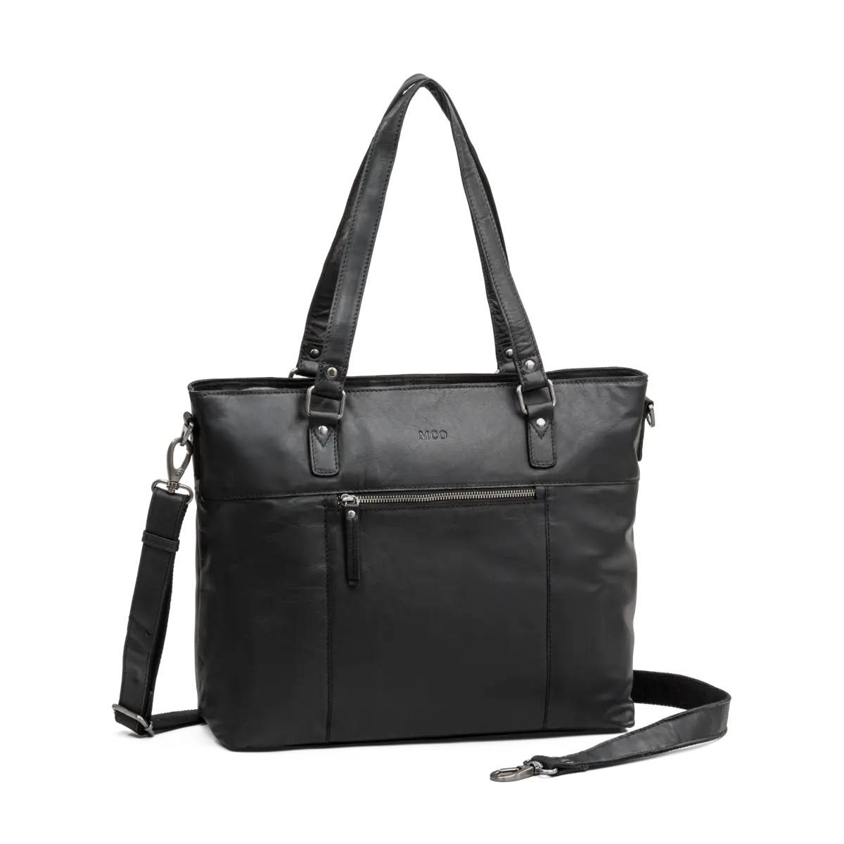 MCO Leather Tote Bag Toteväska 38cm, Svart