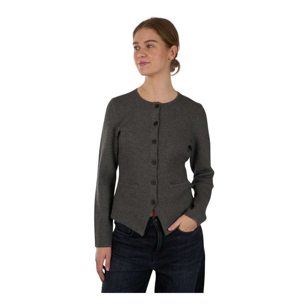 Samsøe Samsøe, Strik , Dame, Grå, L, Polyester, Reversible Cardigan