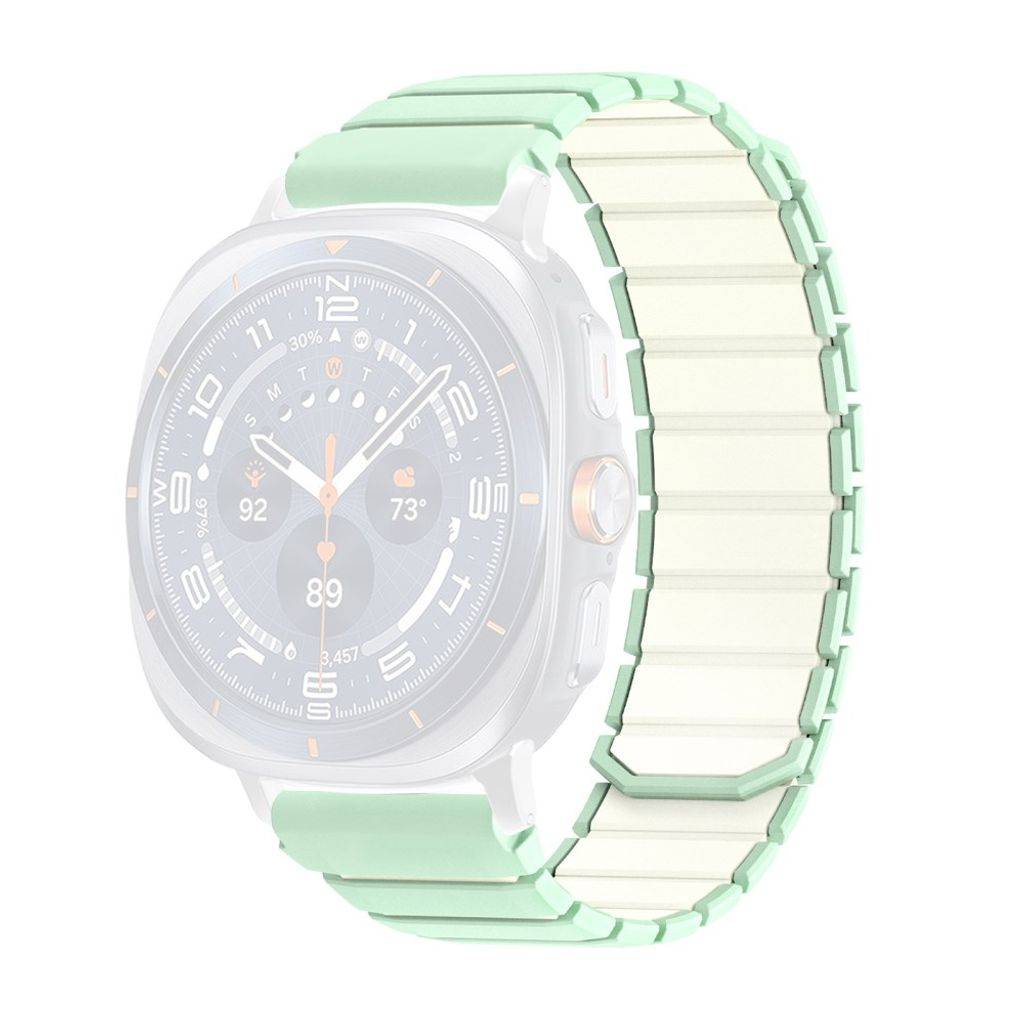 Samsung Galaxy Watch9/9 Classic/8/8 Classic Tofarvet magnetisk silikone urrem - Cyan