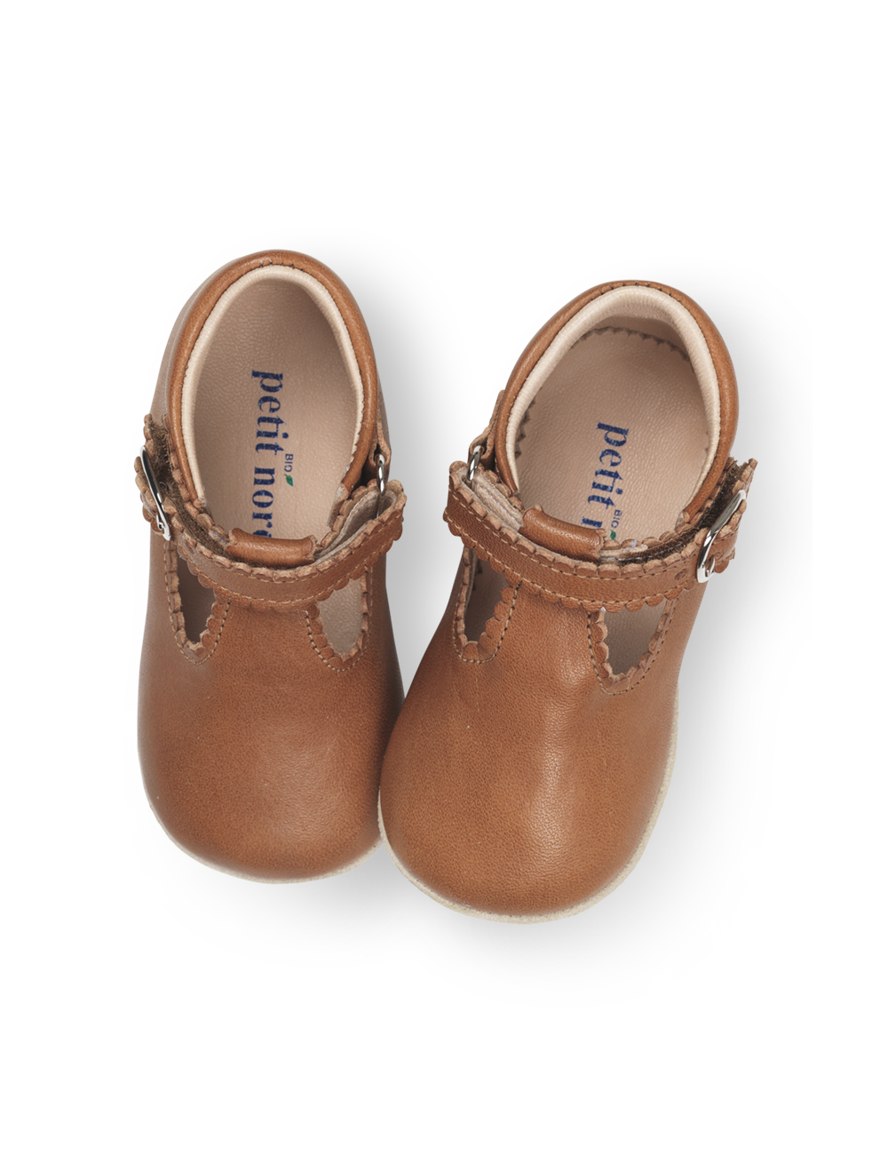Baby Scallop T-bar - Cognac - 22