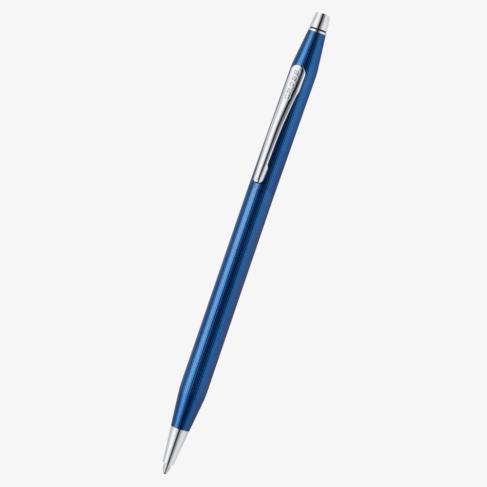 Cross Classic Century Translucent Cobalt Blue Engraved Diamond Pattern Ballpoint Pen AT0082-169