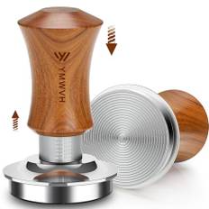 YMWVH Kaffee Tamper mit Base Ripple 58.3mm,Espresso Tamper,Kaffeetamper aus Edelstahl, eleganter Walnussgriff für Cafés und Kaffeeliebhaber