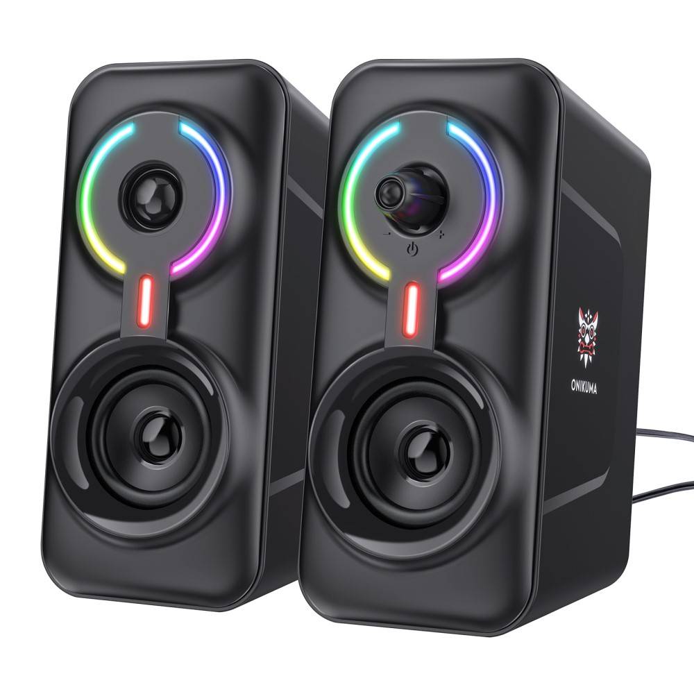 ONIKUMA L6 - Laptop/PC Stereo Högtalarset - LED-ljus - Svart