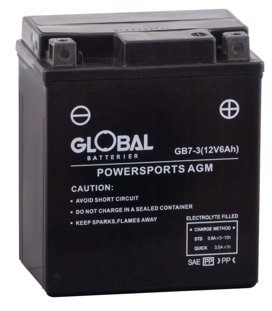 Global 12V GB7-3 MC-batteri 6Ah 113 x 70 x 130 mm