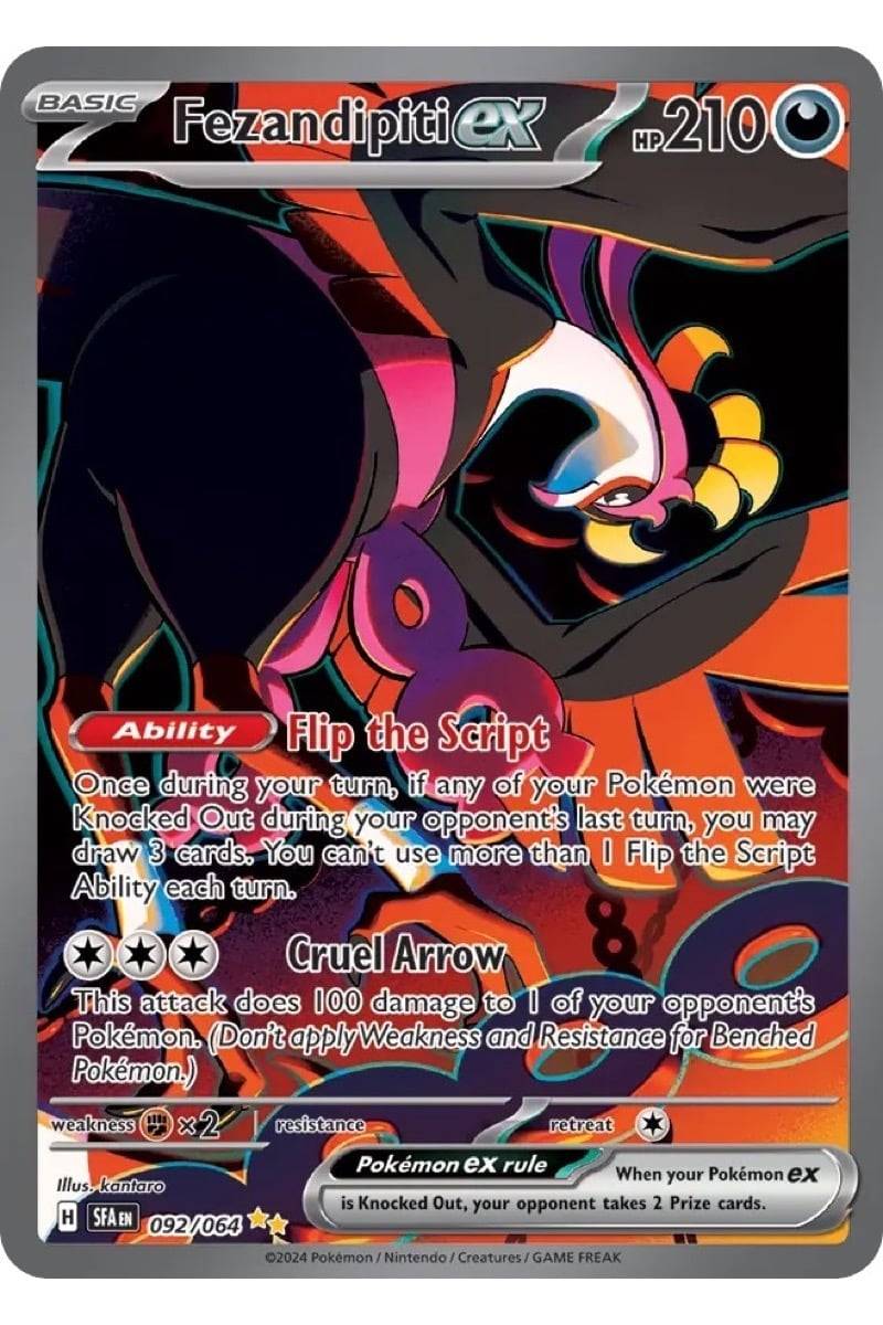 Pokémon Fezandipiti ex 92/64 Shrouded Fable - Pokemon kort - EX kort - Pocket Monster.