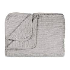 Ib Laursen Quilt plaid - hvid/mørkegrå striber