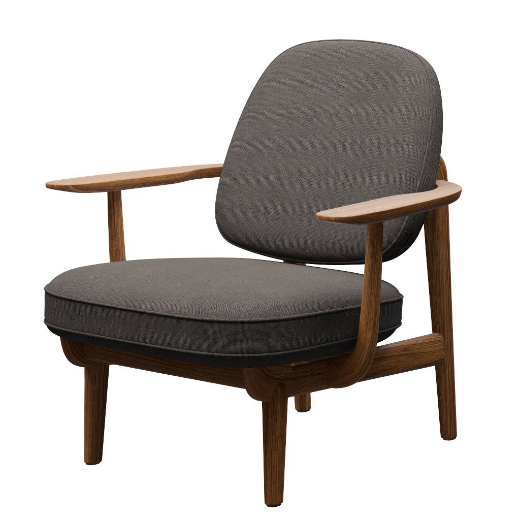 Fred Lænestol, olieret eg fra Fritz Hansen Hallingdal - 143 Grey/Dark - Jacobsen Plus